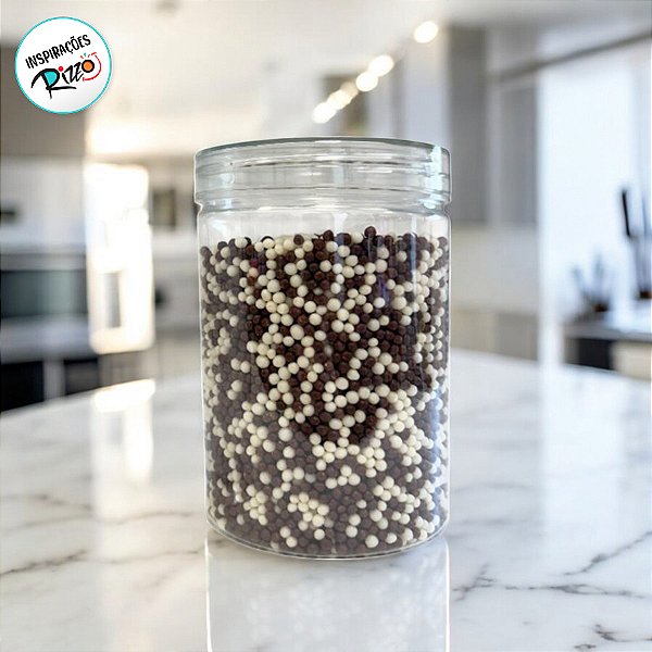 Pote Redondo Plástico Com Tampa - 7cmx9cm - 6 unidades - Rizzo