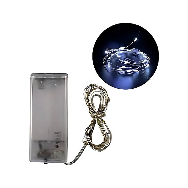 Cordão de Led Fio de Fada - Branco - 3m - 1 unidade - Rizzo
