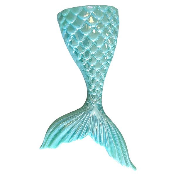 Enfeite de Cauda de Sereia - Verde Água Nacarado - 11cmx4,2cm - 10 unidades - Rizzo - Rizzo