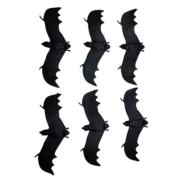 Kit Morcego de Plástico - 13x4,5cm - 6 unidades - Rizzo