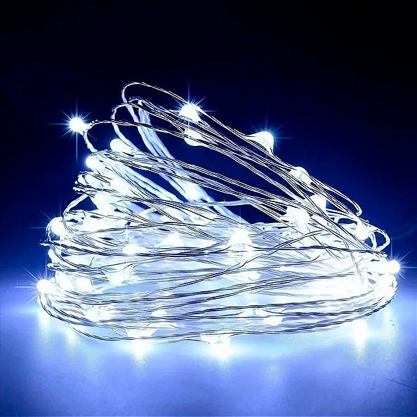 Cordão de Led Fio de Fada - Branco - 1,80m - 1 unidade - Rizzo