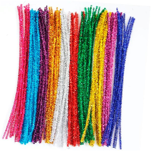Haste de Chenille Glitter 30 cm - Sortido - 100 unidades - Rizzo
