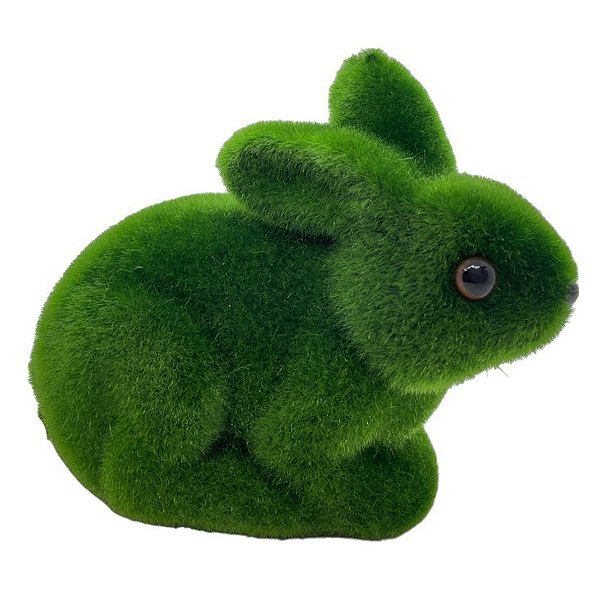 Coelho Decorativo de Grama Deitado - 11cm - 1 unidade - Rizzo