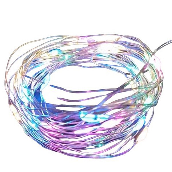 Cordão de LED Fio de Fada Colorido - 90cm - 1 unidade - Rizzo