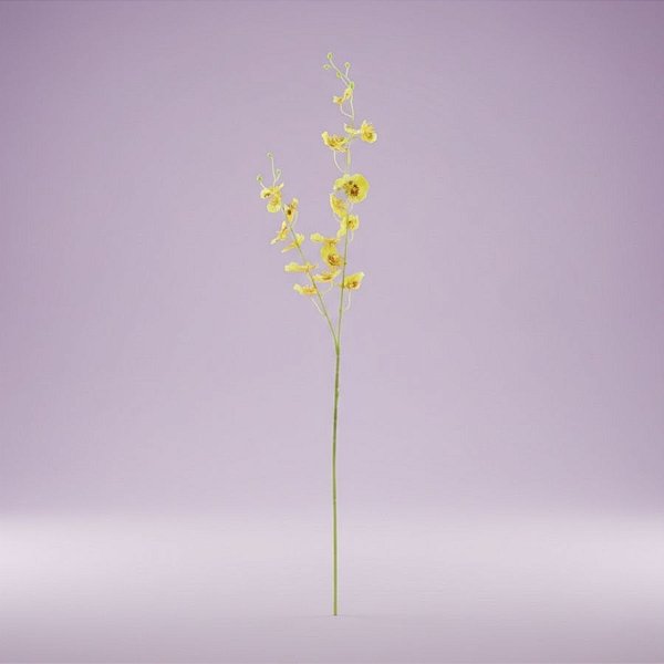 Haste Flor Permanente - Orquídea Dançante - Amarelo - 83cm  - 1 unidade - Cromus - Rizzo