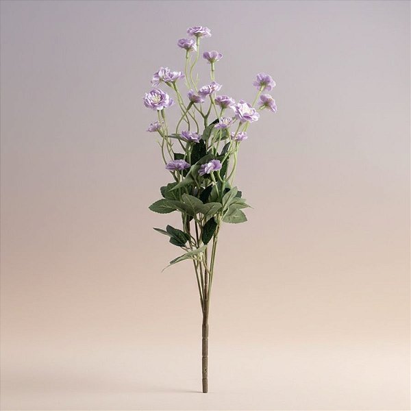 Haste Flor Permanente - Mini Rosa - Lilás - 42cm - 1 unidade - Cromus - Rizzo