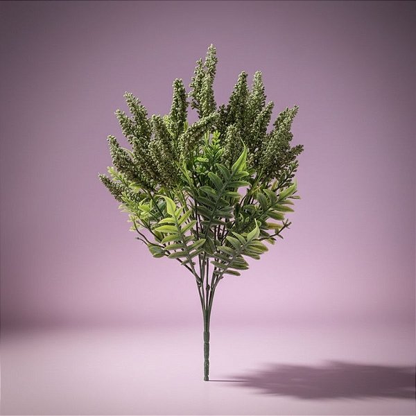 Buque Flor Permanente - Lavanda - Verde - 38cm - 1 unidade - Cromus - Rizzo