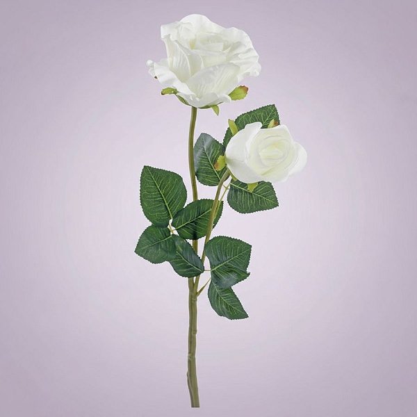 Haste Flor Permanente - Rosa - Branco - 65cm - 1 unidade - Cromus - Rizzo