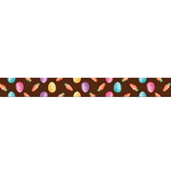 Fita de Cetim 15mm x 10m - Cenoura e Ovos de Páscoa - ECF003TR Cor 104 - Rolo 10m - 1 unidade - Fitas Progresso - Rizzo