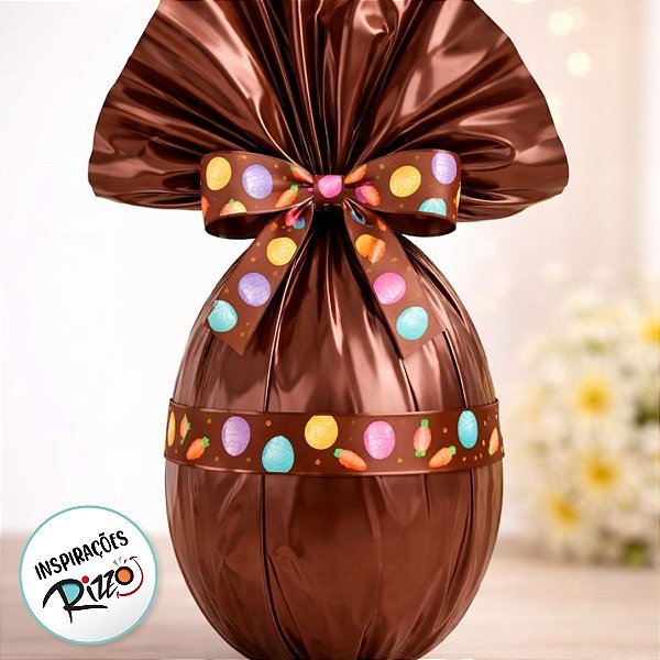 Fita de Cetim 15mm x 10m - Cenoura e Ovos de Páscoa - ECF003TR Cor 104 - Rolo 10m - 1 unidade - Fitas Progresso - Rizzo