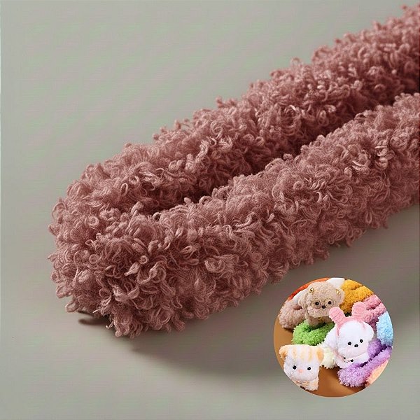 Haste de Chenille de Pelúcia 101cm - Rosa Chá - 1 unidade - Art Montagem - Rizzo