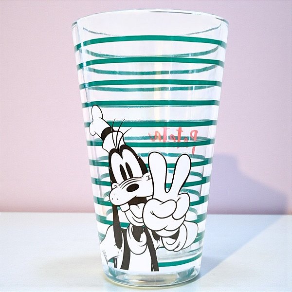 Copo de Vidro - Pateta - Turma do Mickey - 300ml - Disney Original - 1 unidade - Rizzo