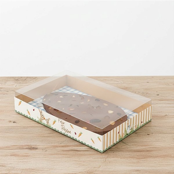 Caixa Para Ovo Tablete de 250g - Páscoa Lovely Garden - P 16x11x3cm - 6 unidades - Cromus - Rizzo
