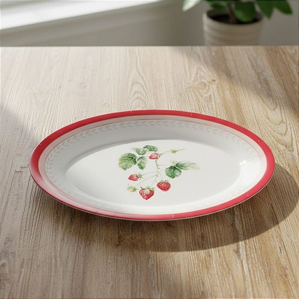 Bandeja de Páscoa em Melamina  - Morangos - 35x25,5x2cm - 1 unidade - Cromus - Rizzo