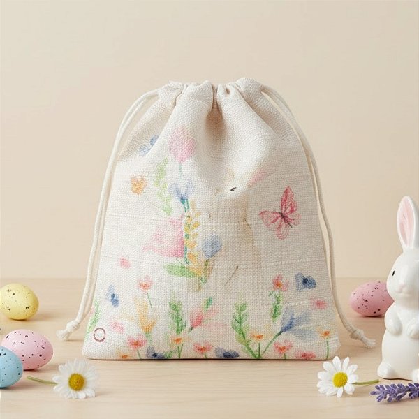 Saco de Algodão de Páscoa - Candy Vibrante Verde - 14x12cm - 1 unidade - FlorArte - Rizzo