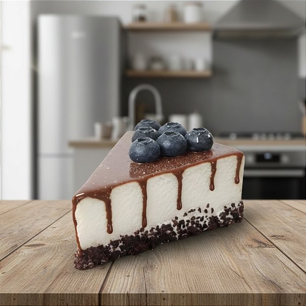 Fatia de Bolo com Blueberry Fake com Imã - 10cm - 1 unidade - Rizzo