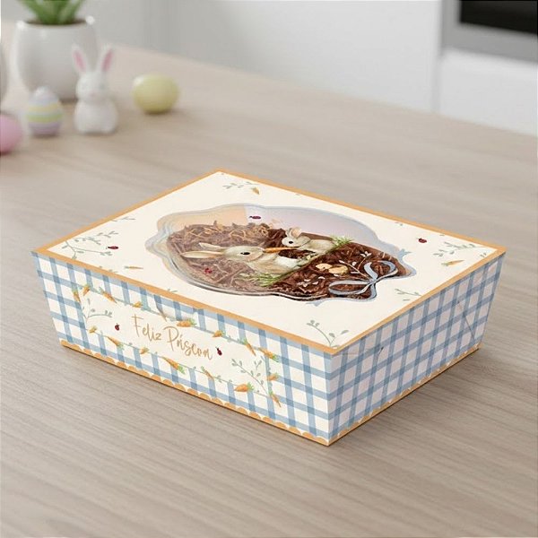 Caixa Para Meio Ovo de 350g - Lovely Garden - 17x12,5x5,5cm - 6 unidades - Cromus - Rizzo