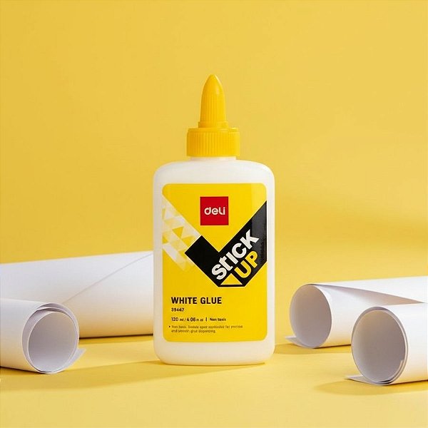 Cola Branca Lavável PVA - Stick Up - 120ml - Caixa - 12 unidades - Deli - Rizzo