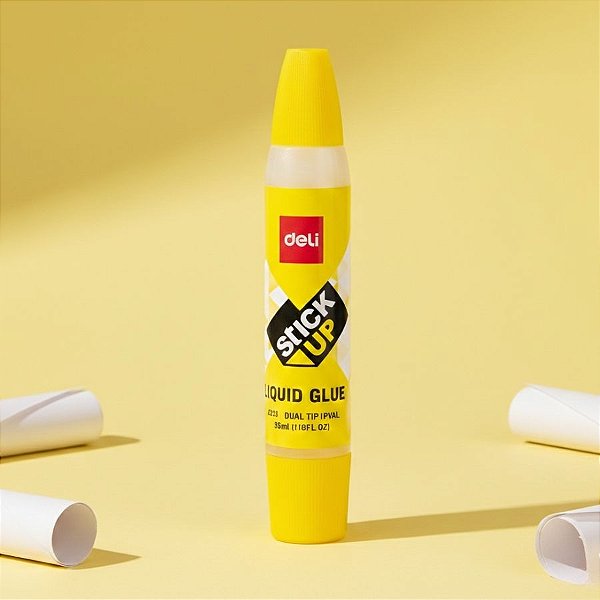 Cola Gel Duas Pontas - Pincel e Bico Dosador - Stick Up - 35ml - Caixa - 24 unidades - Deli - Rizzo