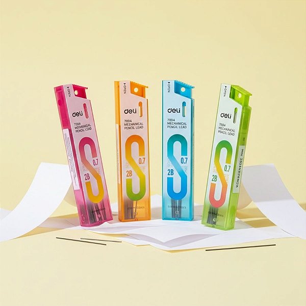 Mina de Grafite 2B 0.7mm - Sortido - Caixa - 48 unidades - Deli - Rizzo