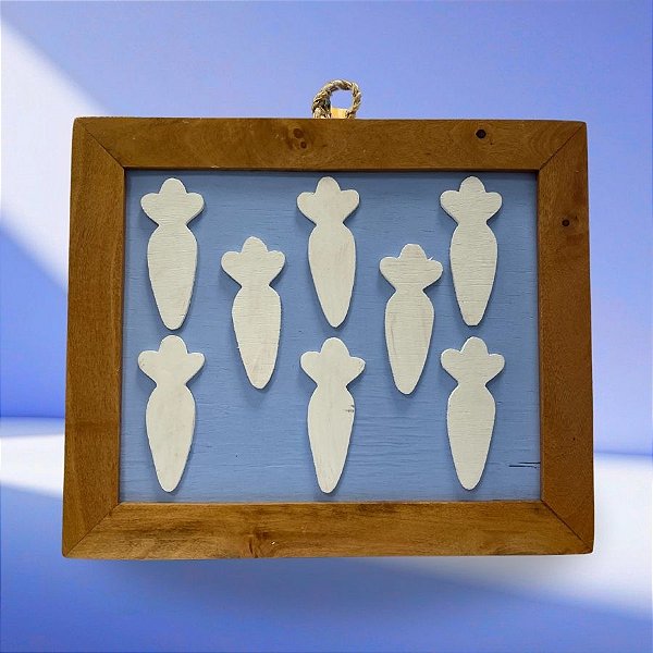 Placa Decorativa De Páscoa em Madeira - Azul - Cenoura - 30x24,5cm  - 1 unidade - Rizzo