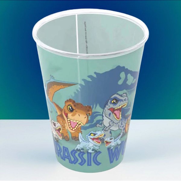 Copo de Plástico Dinossauros - Jurassic World - 280ml - 1 unidade - Plasútil - Rizzo