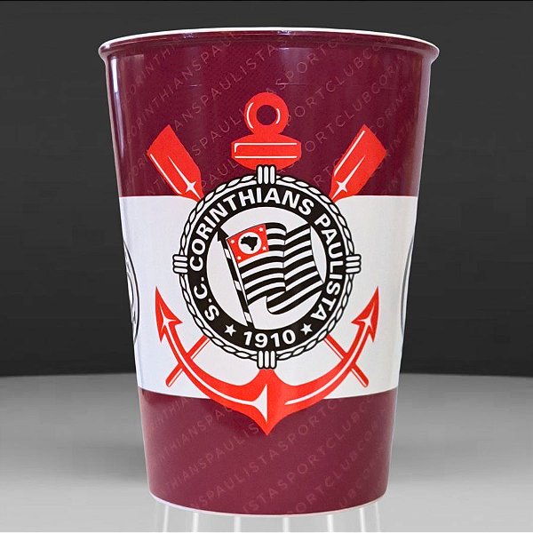 Copo de Plástico De Colorir Corinthians - Brasão - 320ml - 1 unidade - Plasútil - Rizzo