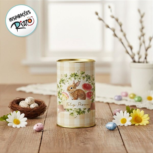 Lata Rígida Para Ovos de 250g - Breeze Bege - 9x16cm - 1 unidade - Cromus - Rizzo