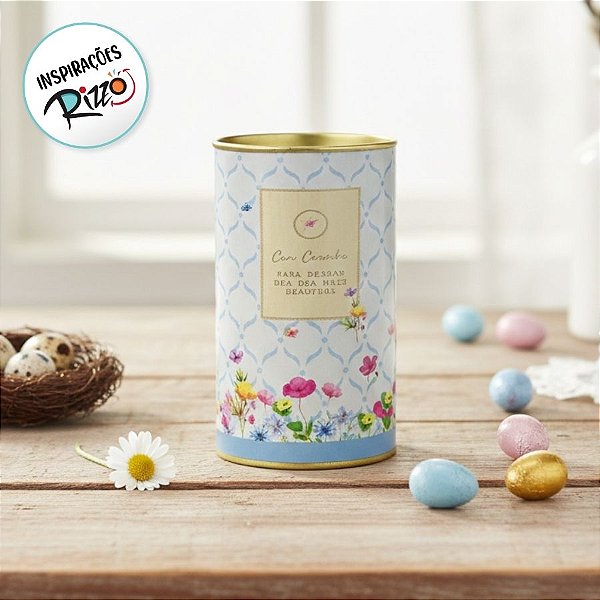 Lata Rígida Para Ovos de 500g - Florens - Azul - 12,5x22cm - 1 unidade - Cromus - Rizzo