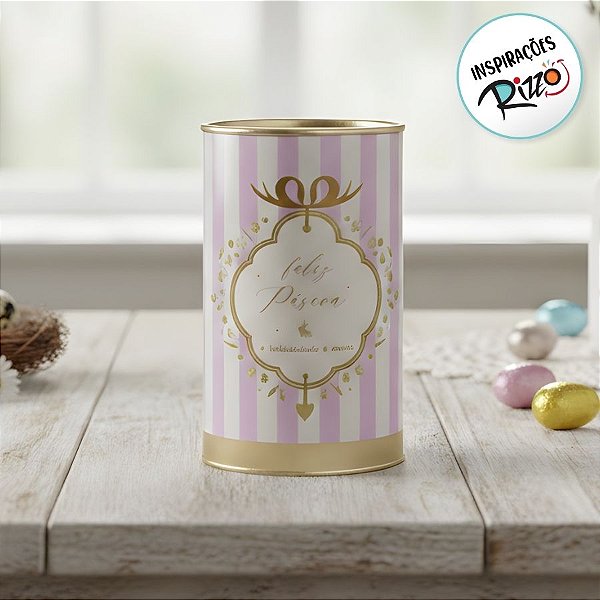 Lata Rígida Para Ovos de 500g - Quinn - Lilás - 12,5x22cm - 1 unidade - Cromus - Rizzo