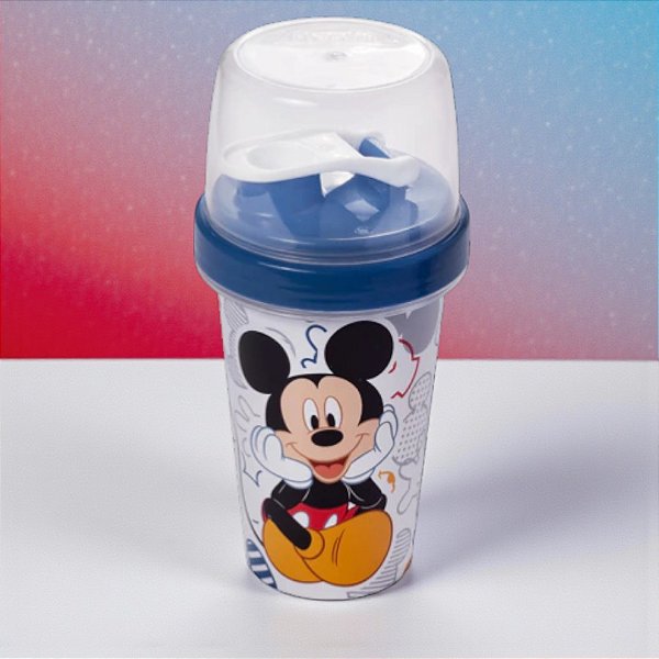 Mini Shakeira Mickey Mouse - Azul - 320ml - Disney Original - 1 unidade - Plasútil - Rizzo