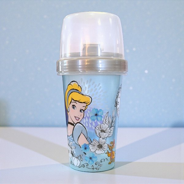Mini Shakeira Cinderela - Azul - 320ml - Disney Original - 1 unidade - Plasútil - Rizzo
