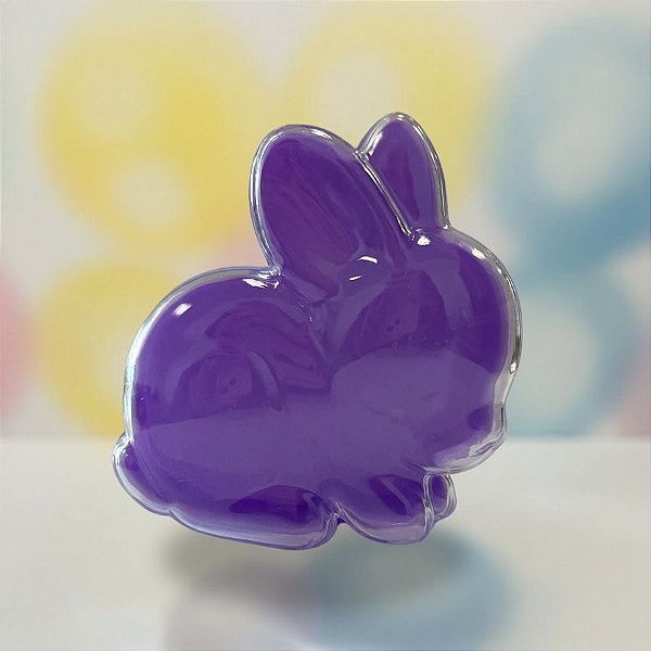 Potinho de Páscoa em Acrílico Coelhinho - Roxo - 8x7cm - 10 unidades - Rizzo