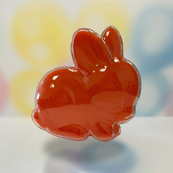 Potinho de Páscoa em Acrílico Coelhinho - Laranja - 8x7cm - 10 unidades - Rizzo