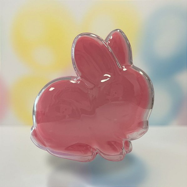 Potinho de Páscoa em Acrílico Coelhinho - Rosa - 8x7cm - 10 unidades - Rizzo