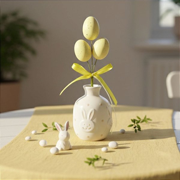 Pick Decorativo de Páscoa- Ovos - Amarelo - 15cm  - 1 unidade - Rizzo
