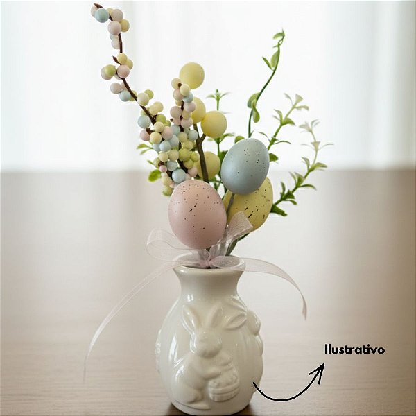 Galho Decorativo de Páscoa - Ovos - Candy Color - 20cm - 1 unidade - Rizzo