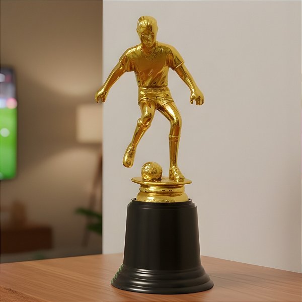 Enfeite Decorativo de Futebol - Jogador Ouro - 7x16cm - 1 unidade - Rizzo