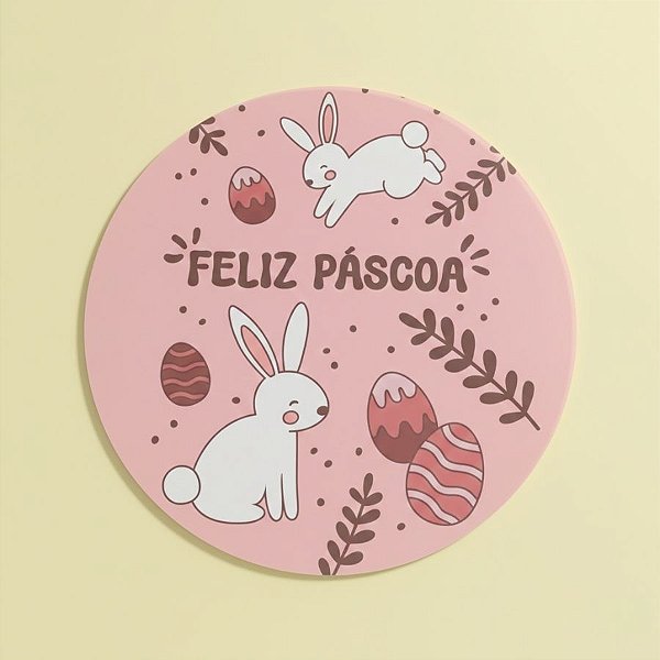 Jogo Americano de Páscoa - Coelhos e Ovinhos "Feliz Páscoa" - 38cm - 1 unidade - Rizzo