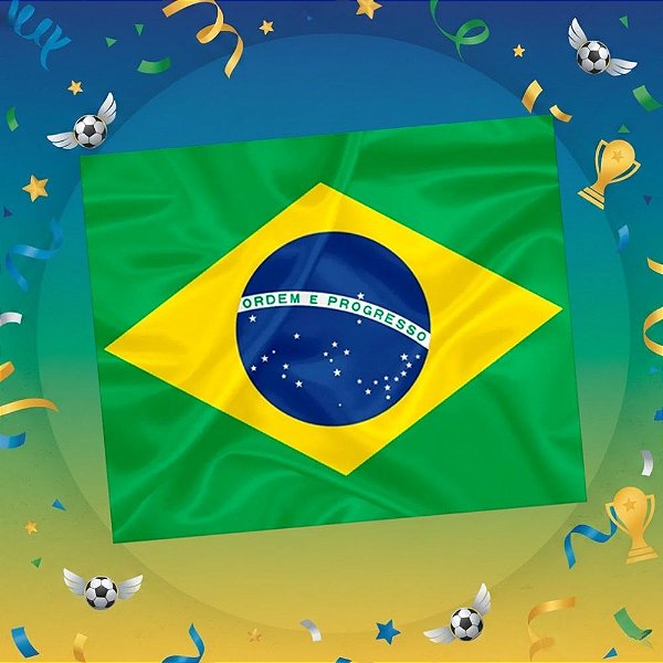 Bandeira de Tecido - Brasil - 30x40cm - 12 unidades - Rizzo