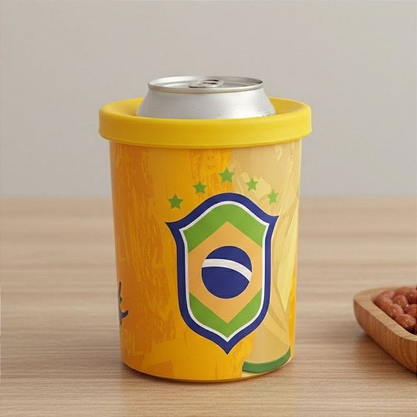 Porta Lata - Brasil - Copa do Mundo - 10,5x9cm - 1 unidade - Plasútil - Rizzo