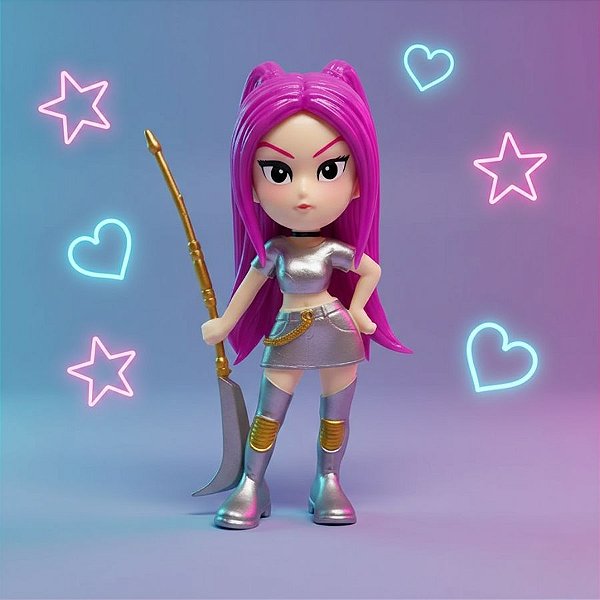 Boneca Mira Guerreiras do K-POP - Roupa Prateada - 15cm - 1 unidade - Rizzo