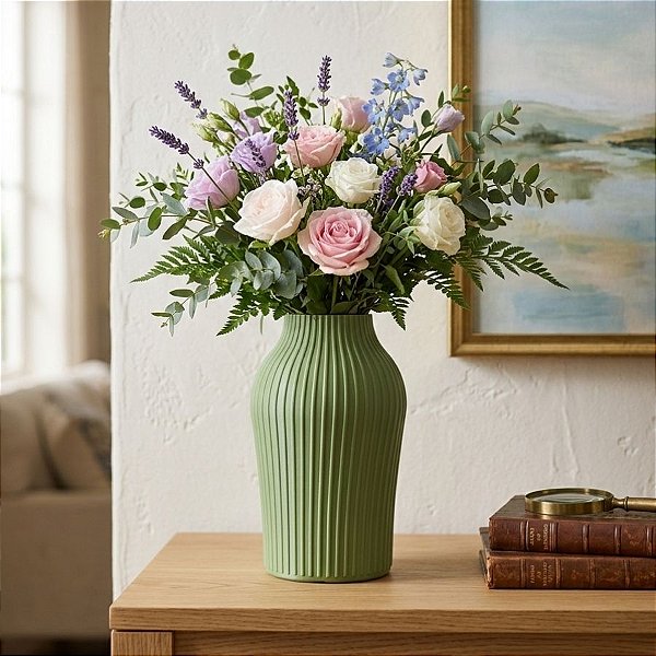 Vaso Decorativo - Romano - Pistache - 18cm - 1 unidade - Rizzo