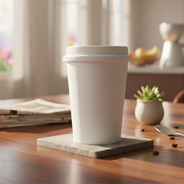 Copo Viagem com Tampa - Branco - 500 mL - 1 unidade - Rizzo