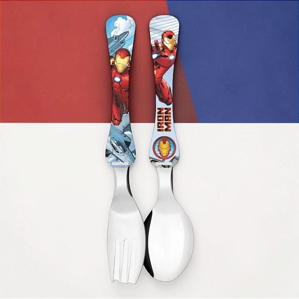 Kit Colher e Garfo Infantil - Homem de Ferro - 1 unidade - Disney Original - Rizzo