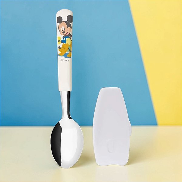 Kit Colher com Protetor Infantil - Mickey Mouse - 1 unidade - Disney Original - Rizzo