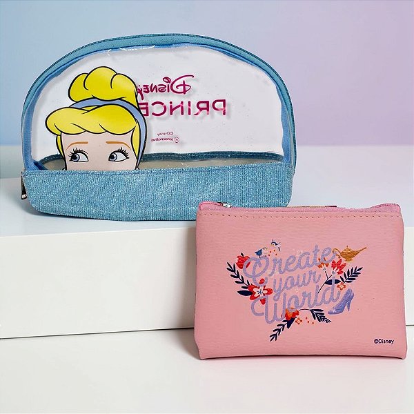 Necessaire 2 em 1 - Cinderela - Disney Original - 1 unidade - Zona Criativa - Rizzo