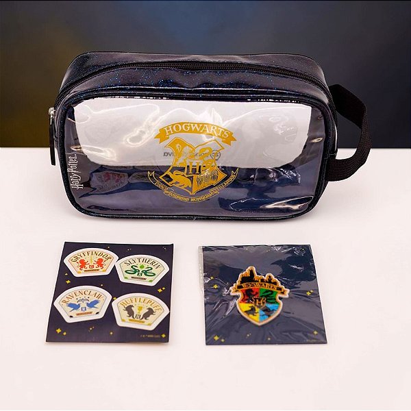 Necessaire com Adesivos - Harry Potter - 23cm - 1 unidade - Zona Criativa - Rizzo
