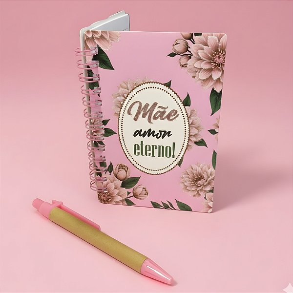 Bloco de Anotações com Caneta - 50 Folhas - Mãe Amor Eterno - 8,5x12,5cm - 1 unidade - Rizzo