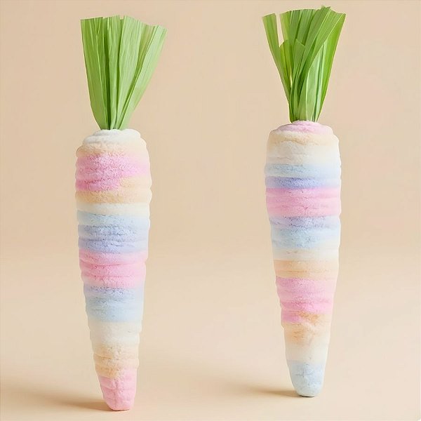 Cenoura Decorativa de Páscoa - Espiral Colorida - 22,5x4cm - 2 unidades - Cromus - Rizzo